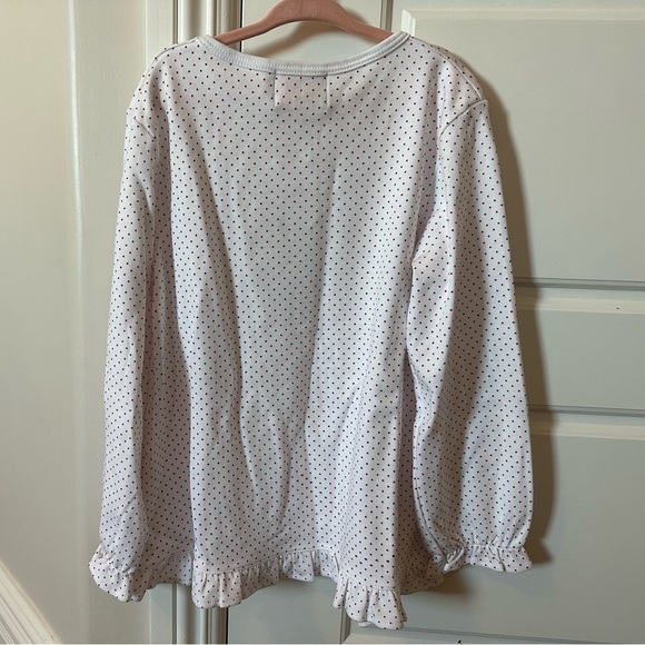 Lily Pads. Girls long sleeve shift top. Color: White w/red polka dots. Size: 7 - Picture 4 of 8
